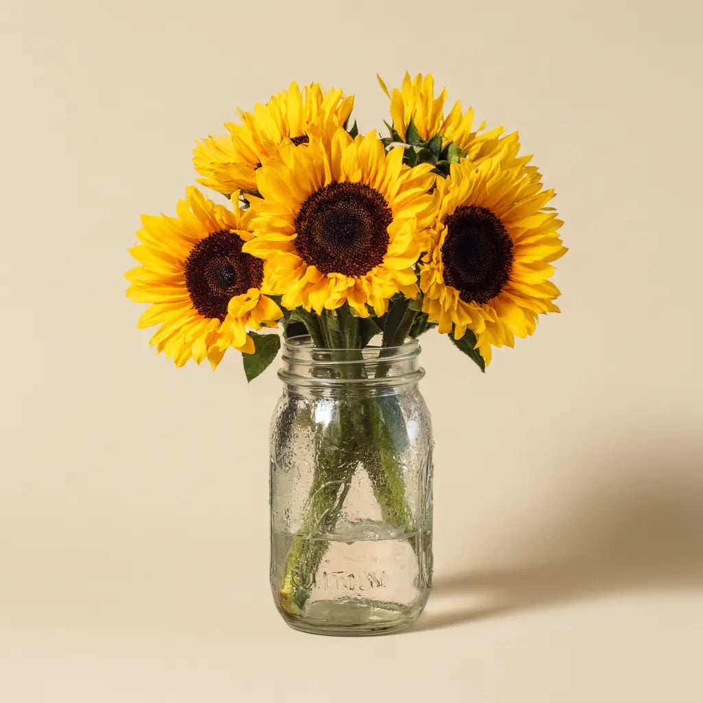 Sunflower Bouquet in Rustic Mason Jar Send Blooms