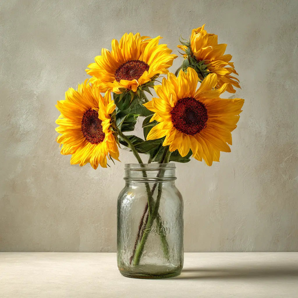 Sunflower Bouquet in Rustic Mason Jar Send Blooms