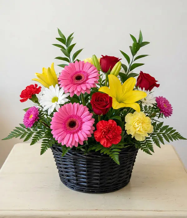 Vibrant Floral Joy Gift Basket Send Blooms