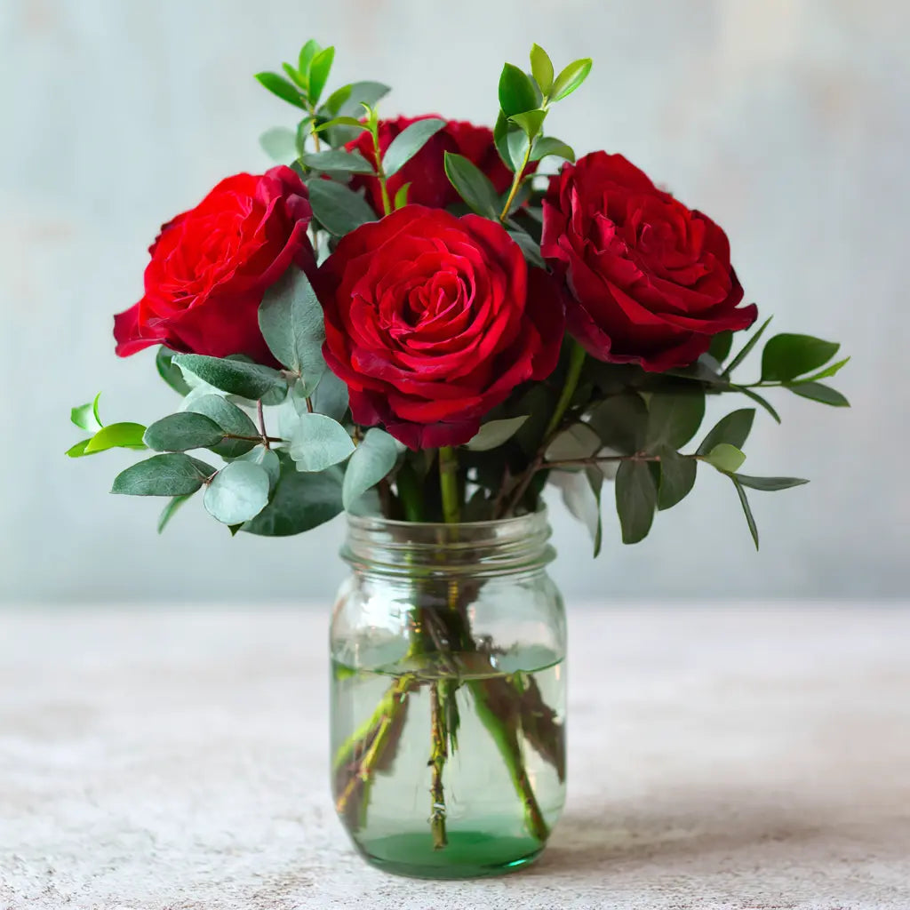 Mason Jar Rose Bouquet Send Blooms