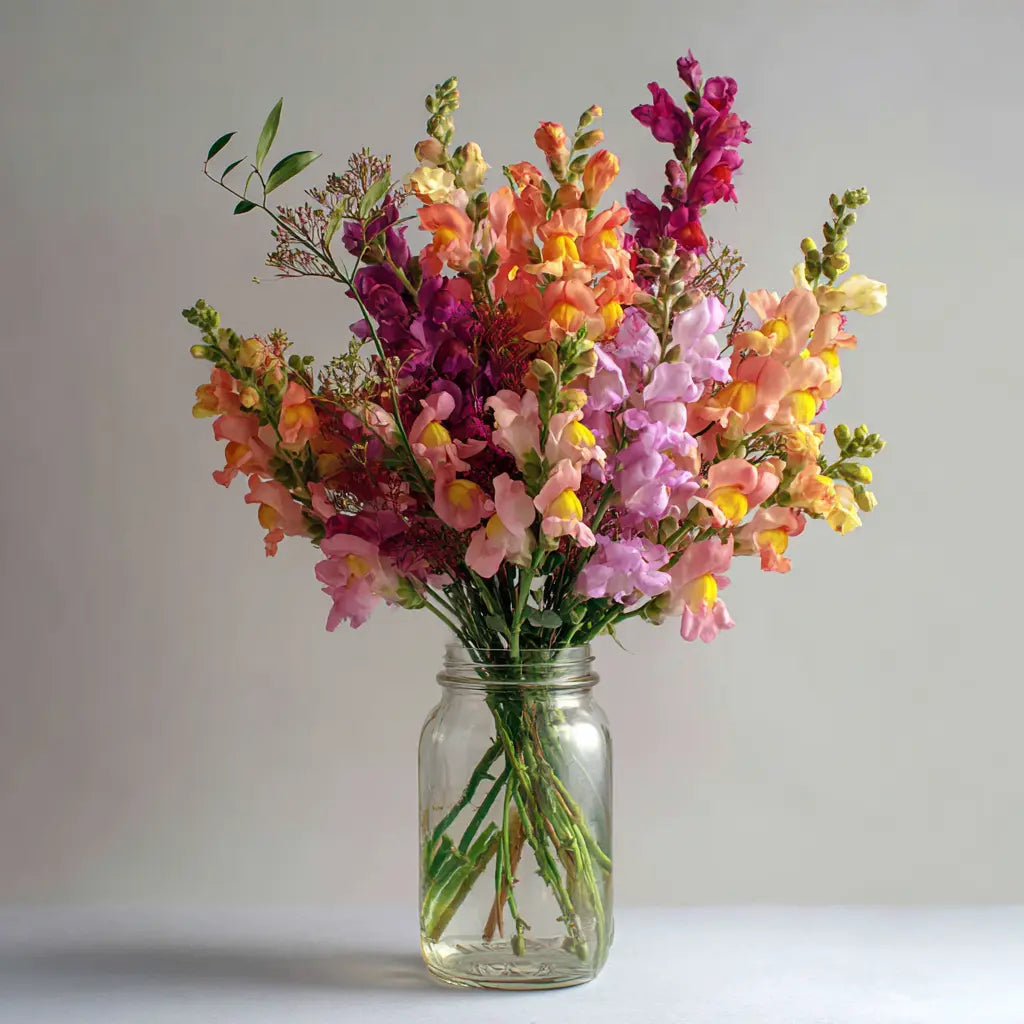 Vibrant Snapdragon Bouquet in Mason Jar Send Blooms