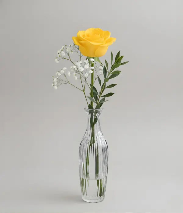 Cheerful Yellow Rose in a Bud Vase Send Blooms