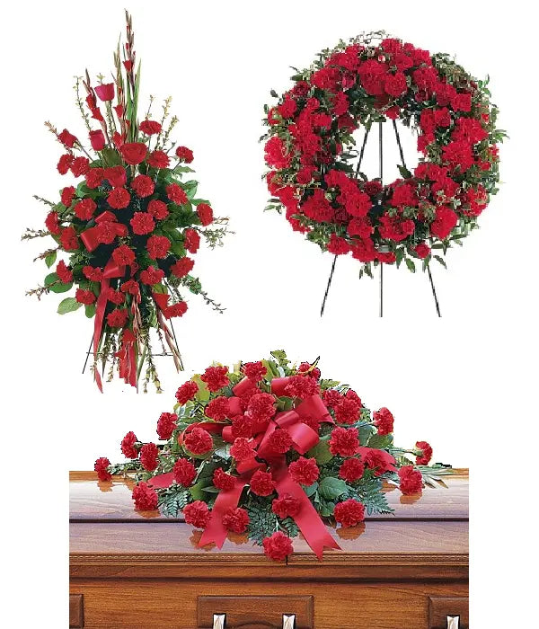 Classic Red Rose Funeral Arrangement Package 1 Send Blooms