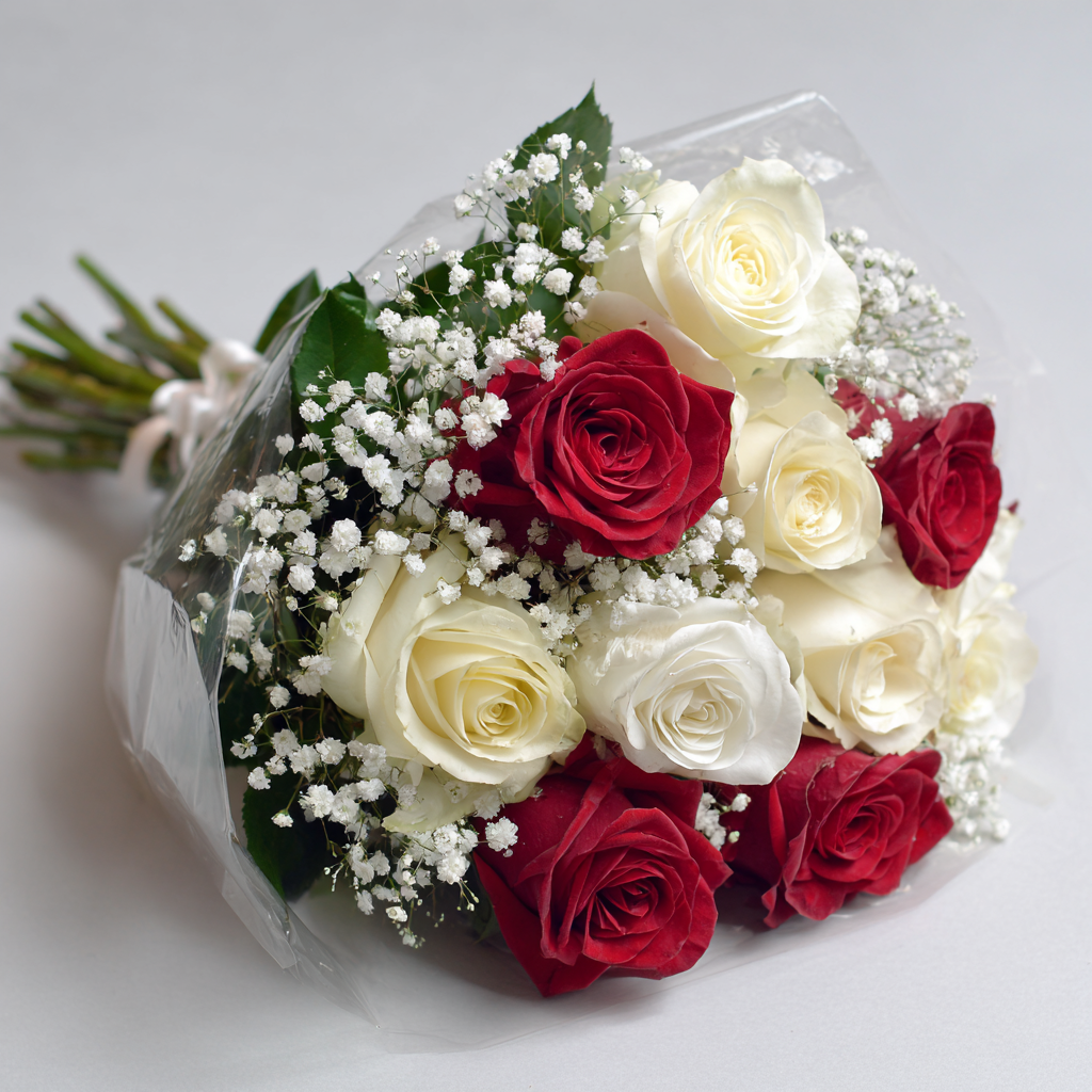 12 Candy Cane Roses Bouquet
