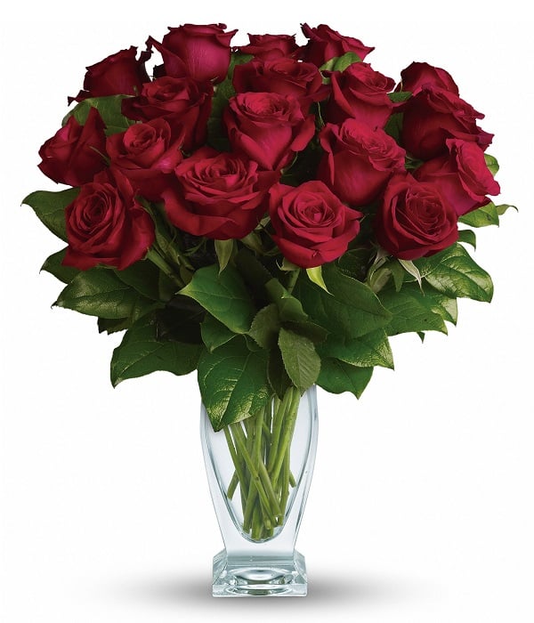 Premium Bouquet of 18 Long Stem Red Roses for Romantic Occasions