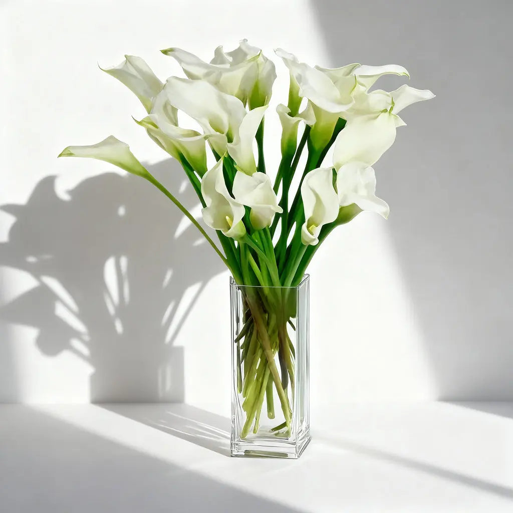 20 White Calla Lilies Send Blooms