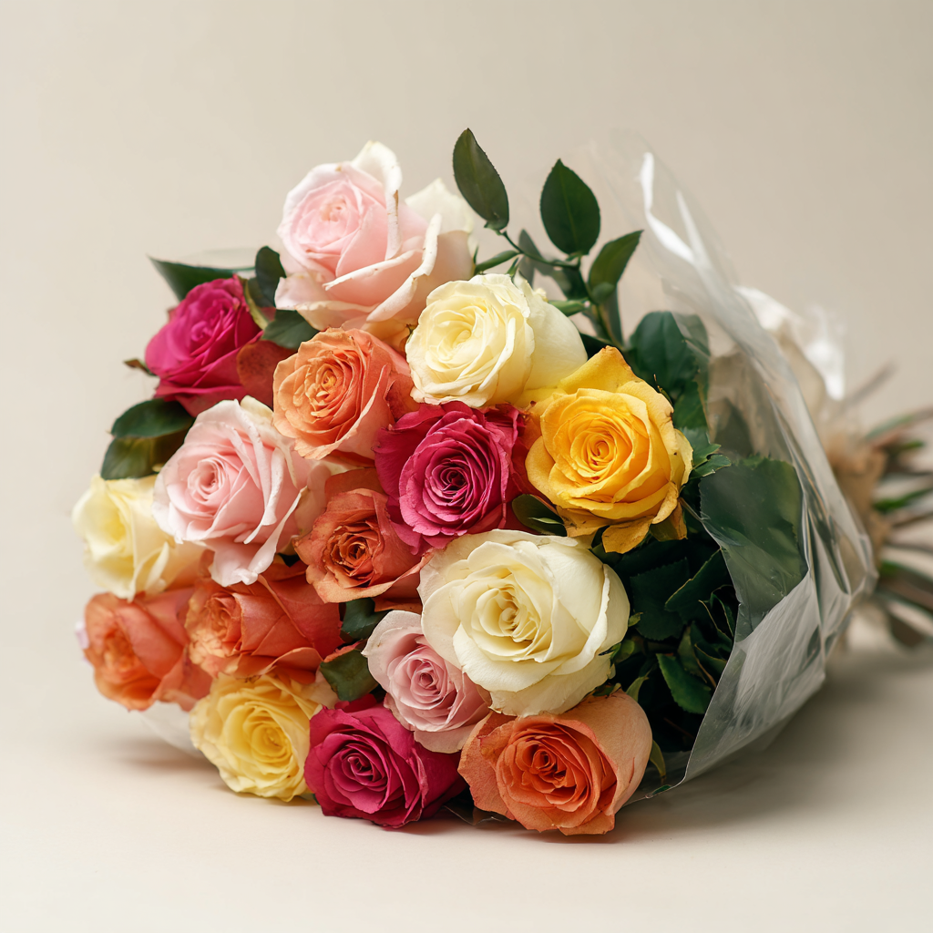 24 Assorted Roses Bouquet & Gift 2 | Truffles, Teddy & Card