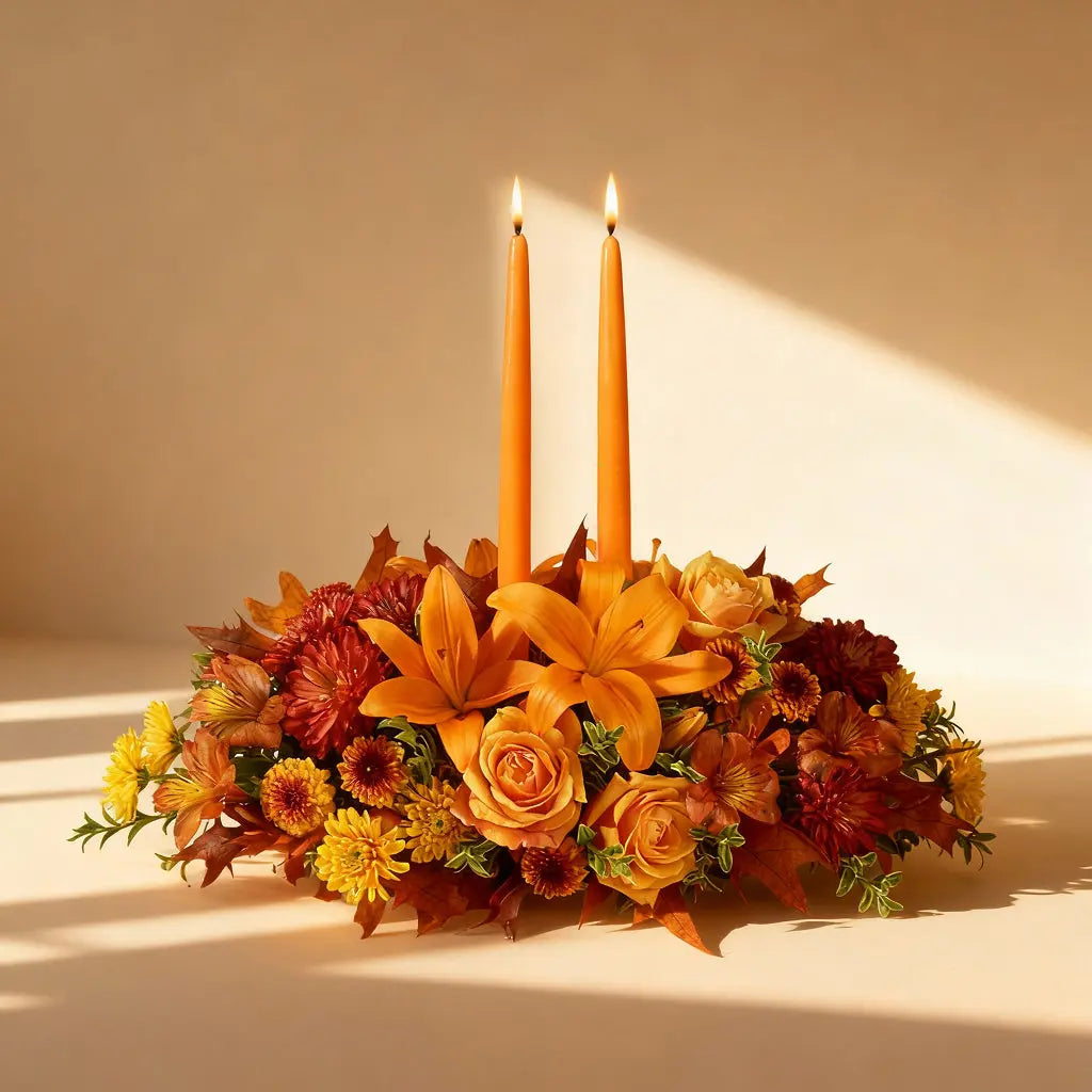 Autumn Harvest Floral Centerpiece Arrangement Send Blooms