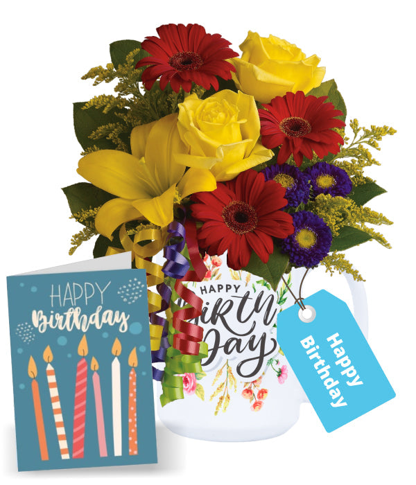 Birthday Flowers in a Mug 1