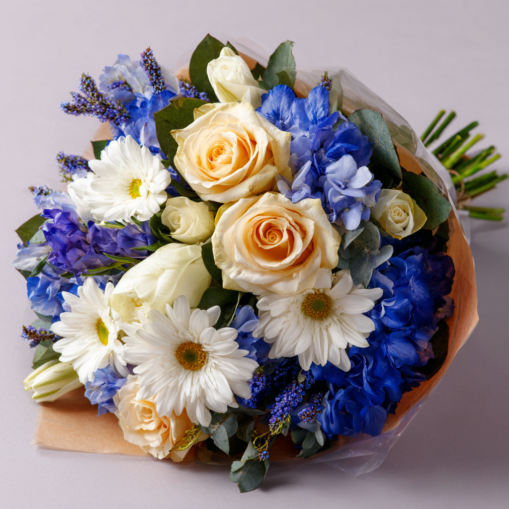 Midnight Blue Flower Bouquet