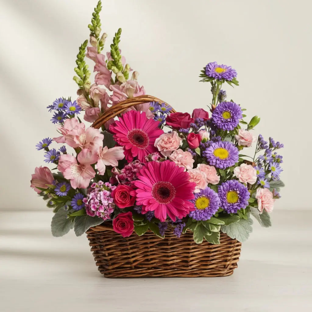 Bright Flowers: Planter Basket Send Blooms