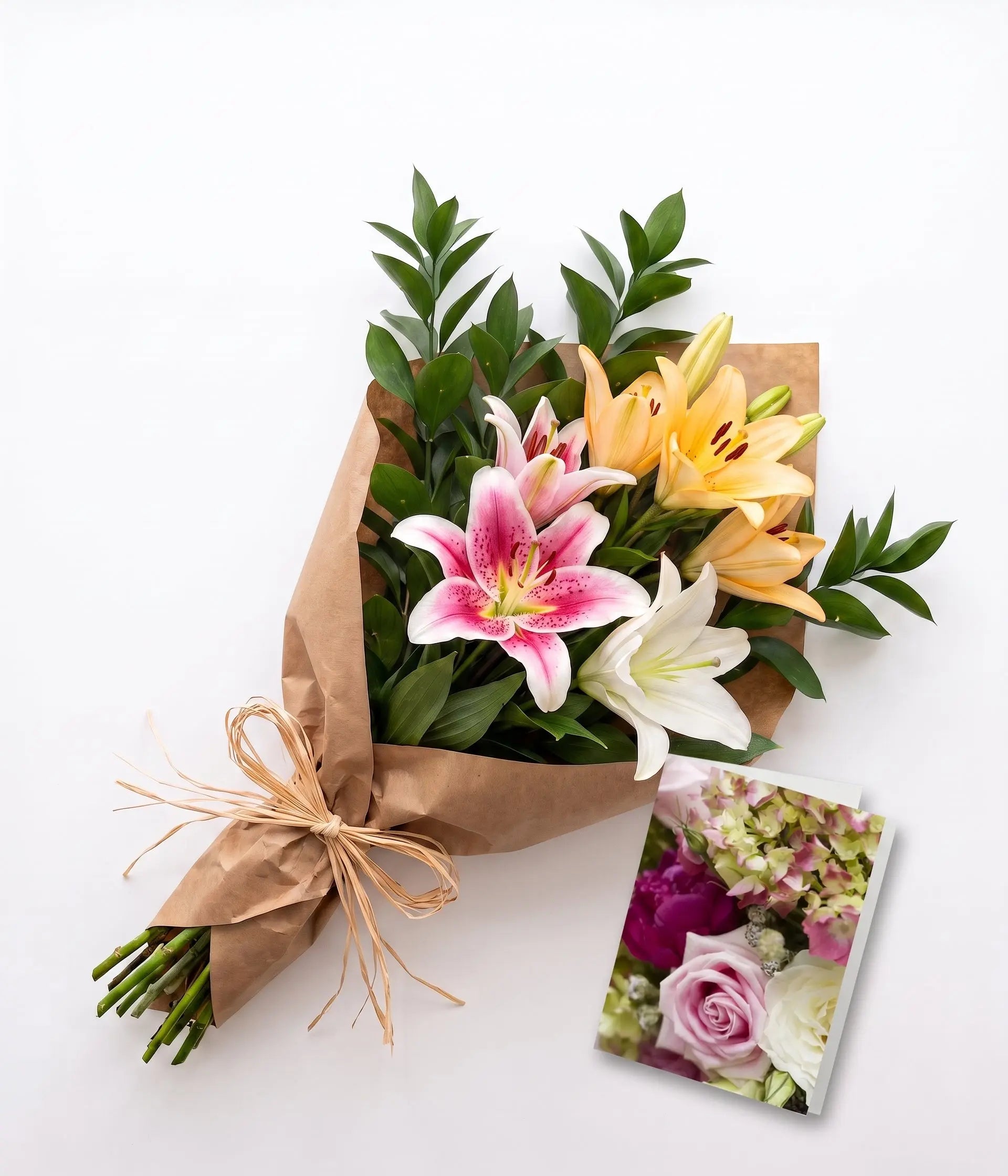 Bunch of Assorted Lilies with Card Send Blooms