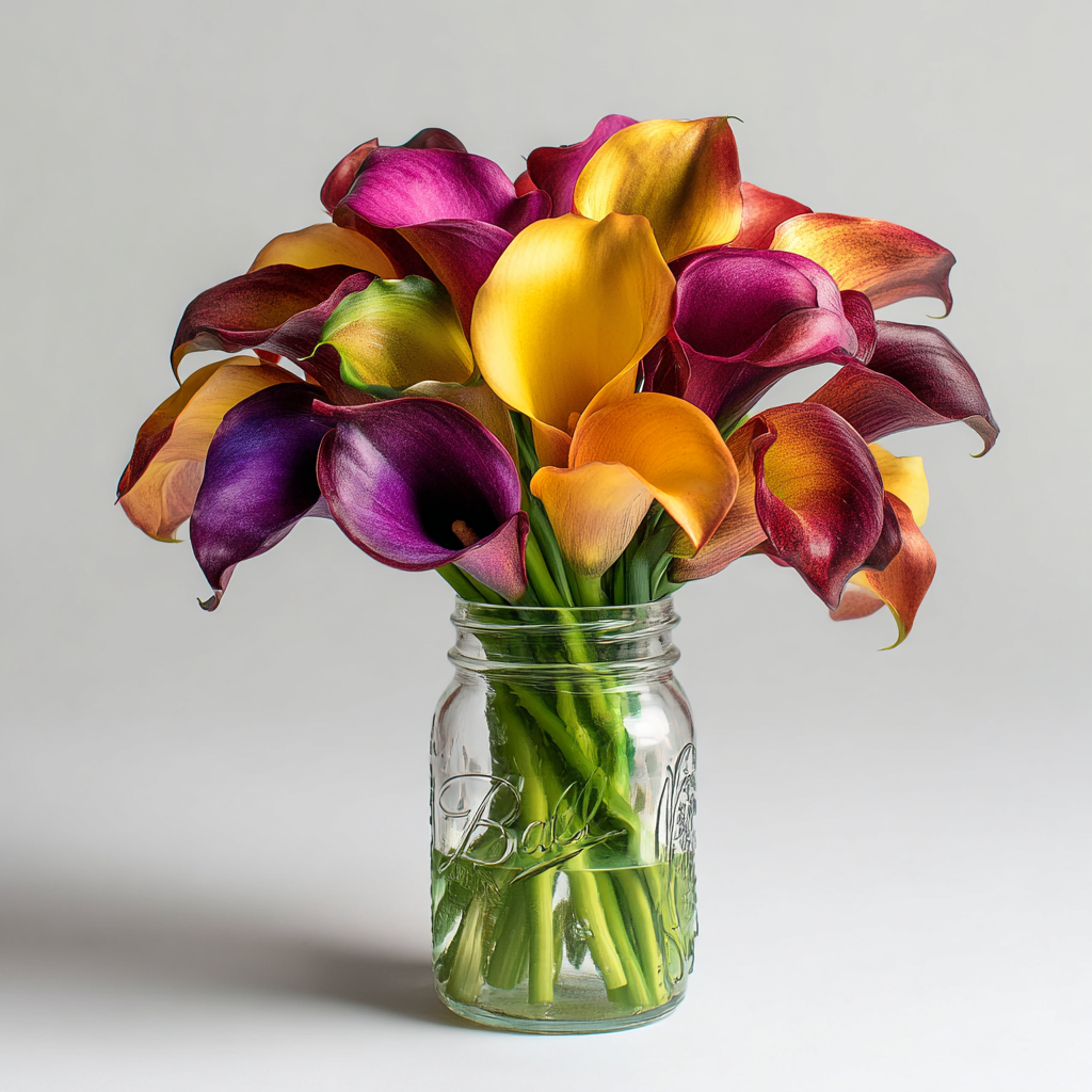 Calla Lily Variety Bouquet in Mason Jar