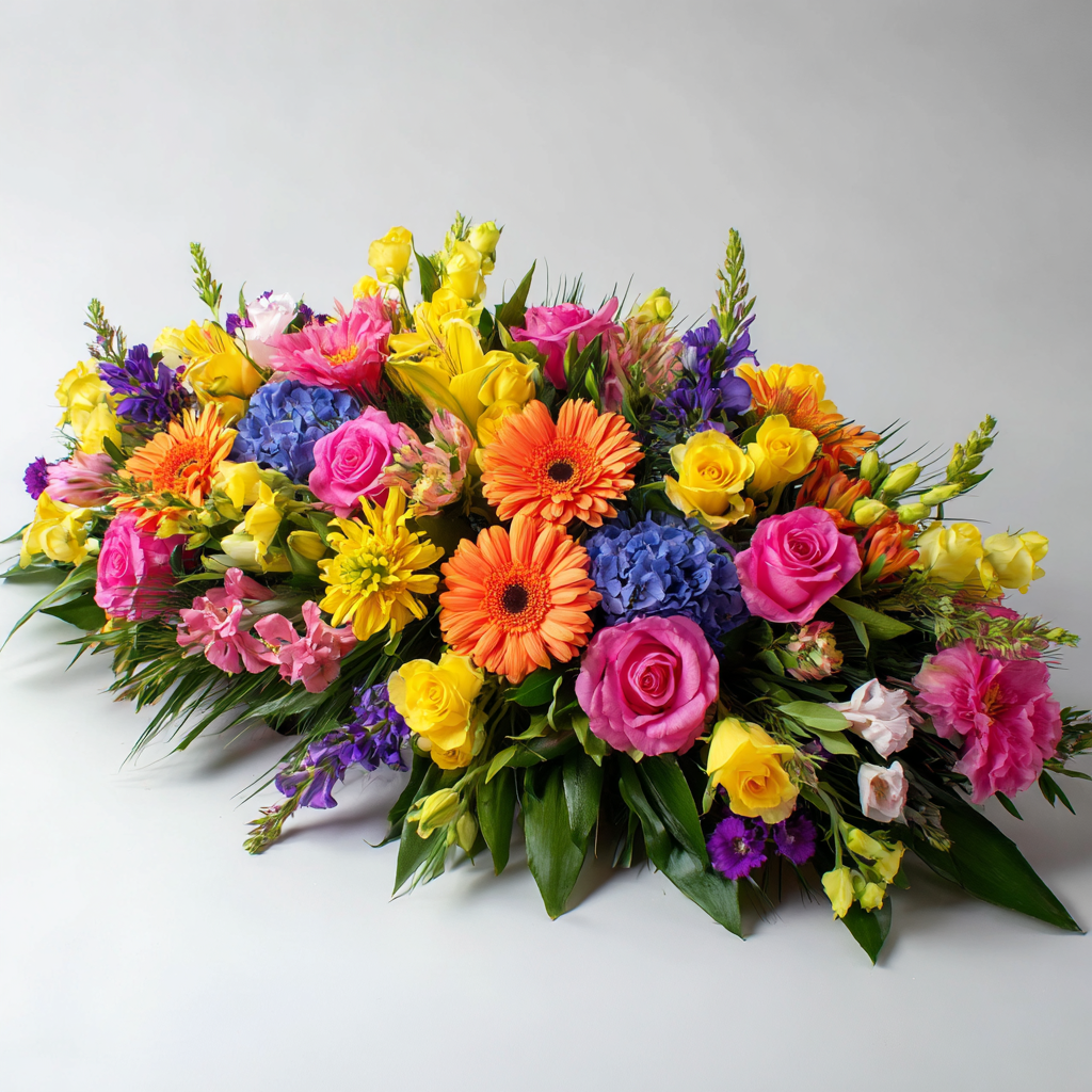 Colourfully Arranged Floral Casket Spray