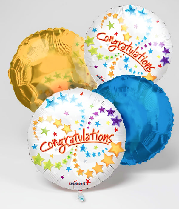 Festive Congratulations Balloon Bouquet - Set of 4