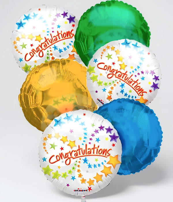Celebratory Congratulations Balloon Bouquet - Set of 6