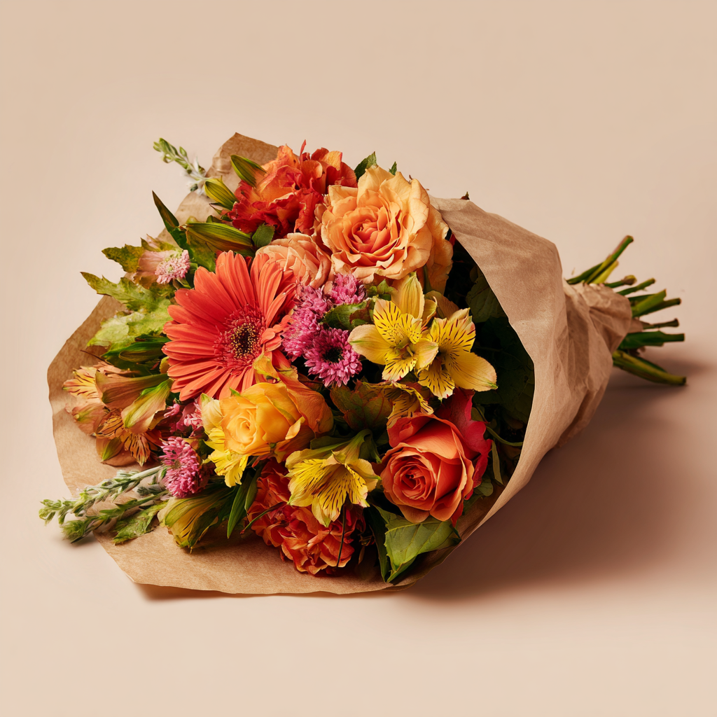 Custom Designed Autumn Inspired Hand Tied Bouquet | with Card