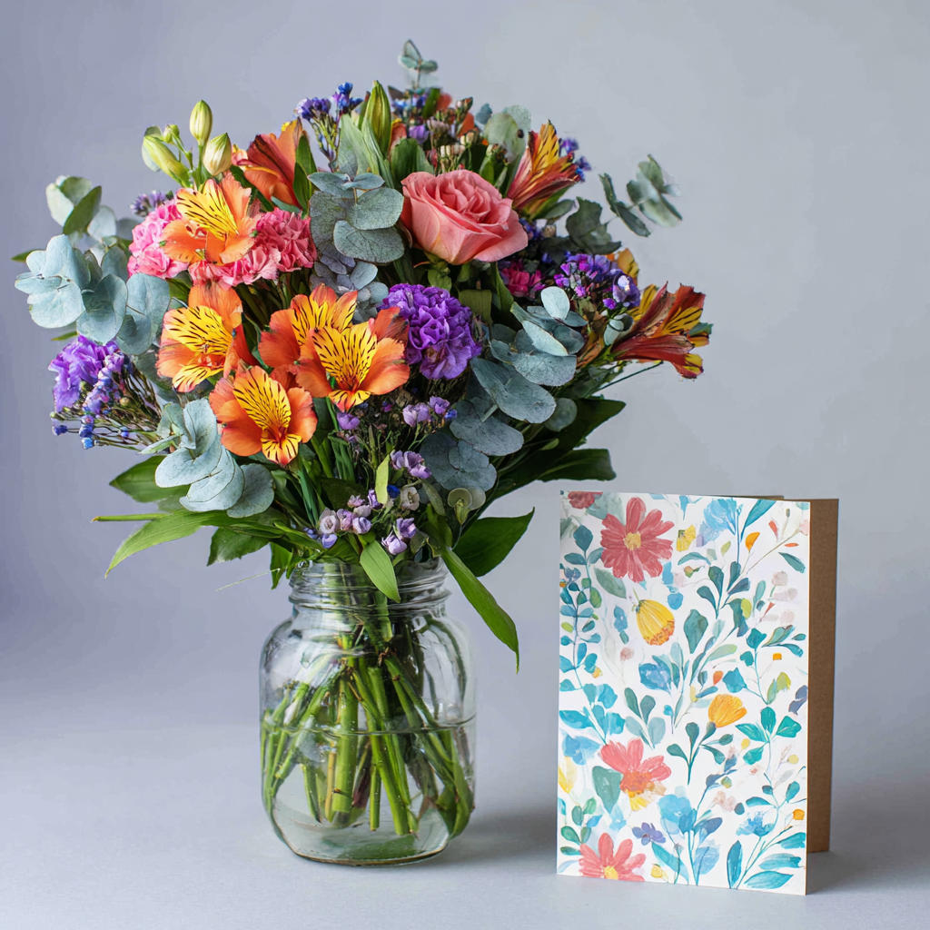 Custom Designed Mason Jar Arrangement 1