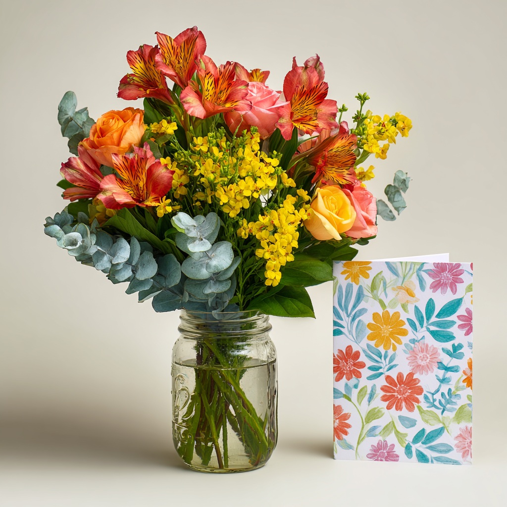 Custom Designed Mason Jar Arrangement 1
