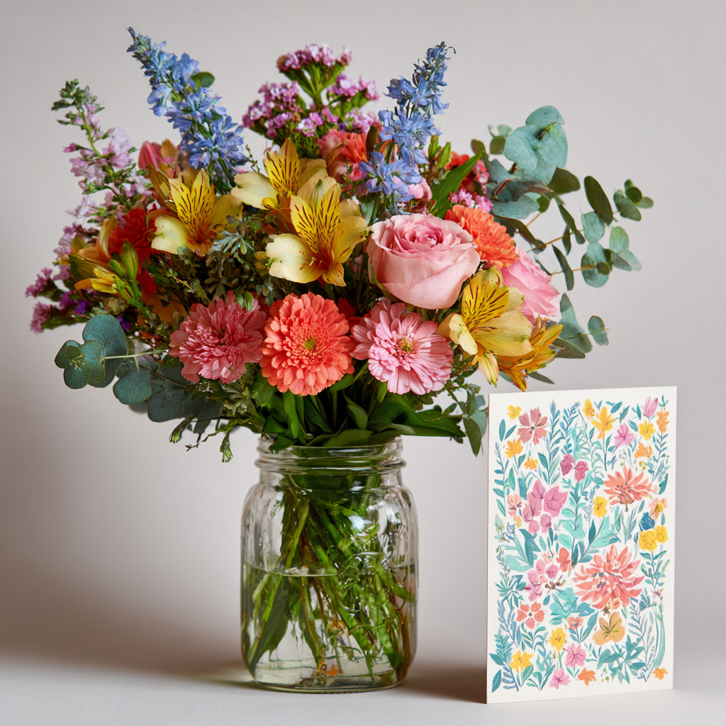 Custom Designed Mason Jar Arrangement 2