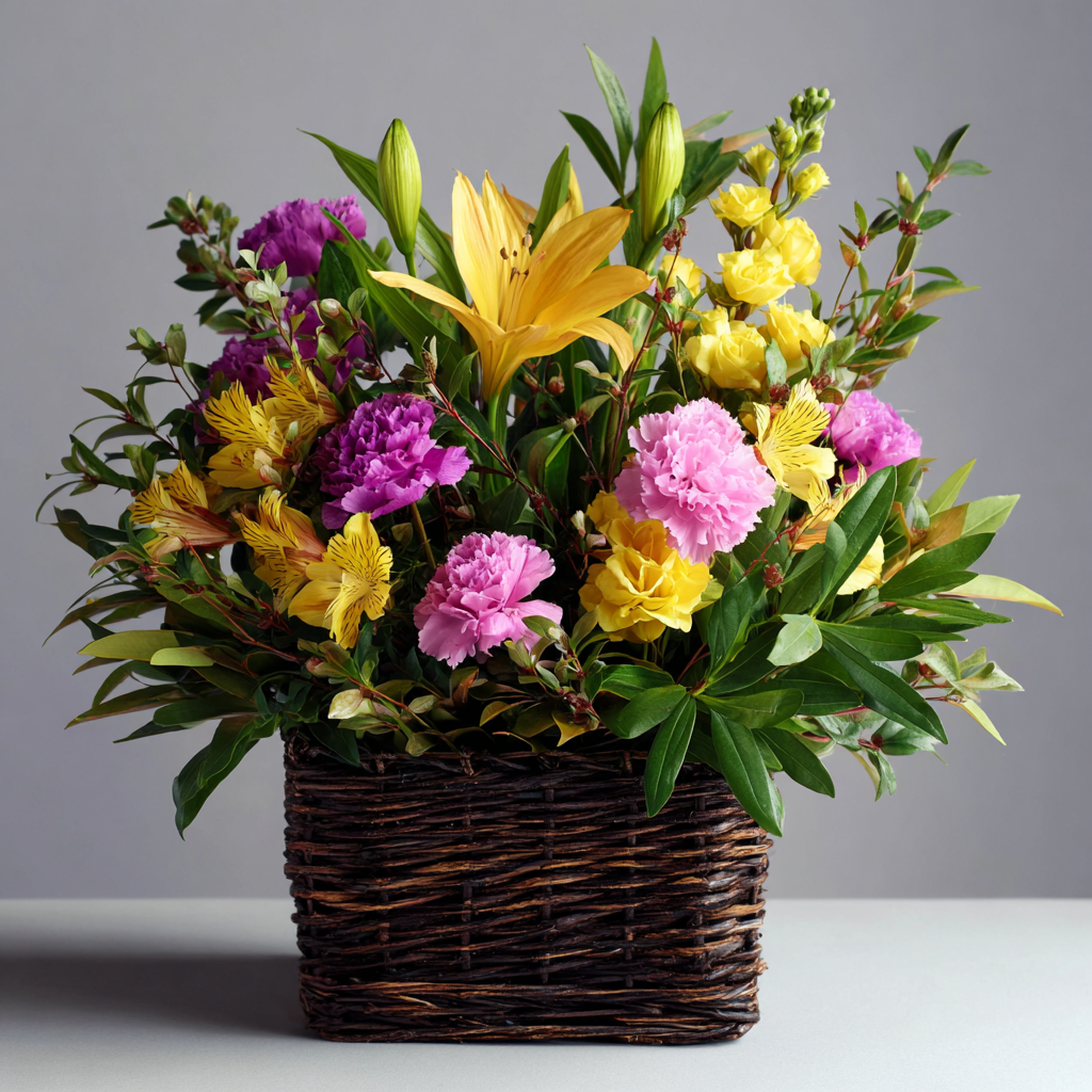 Dramatic Planter Basket Arrangement
