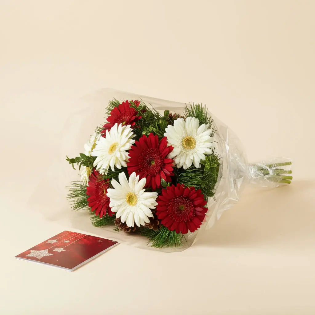 Festive Christmas Star Flower Arrangement Send Blooms