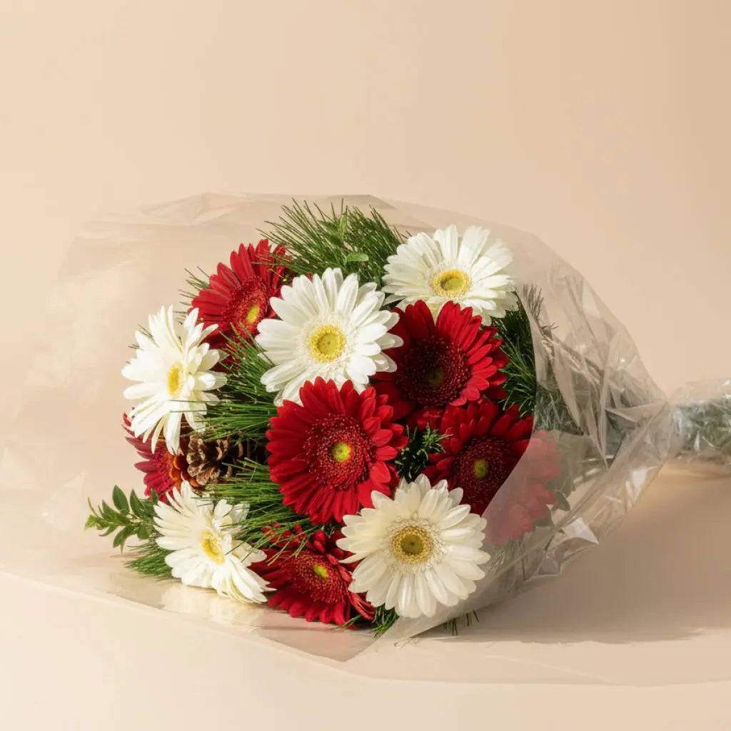 Festive Christmas Star Flower Arrangement Send Blooms