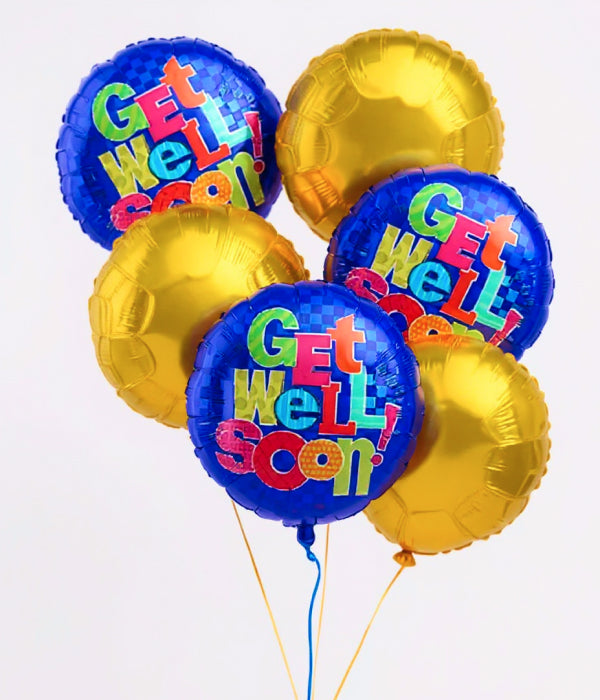Get Well Soon Balloon Bouquet - 6 Piece Set