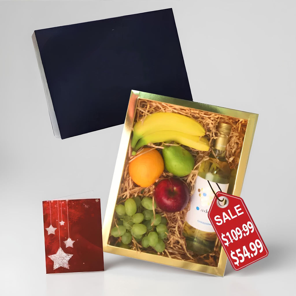 Gourmet Fruit and White Wine Gift Set