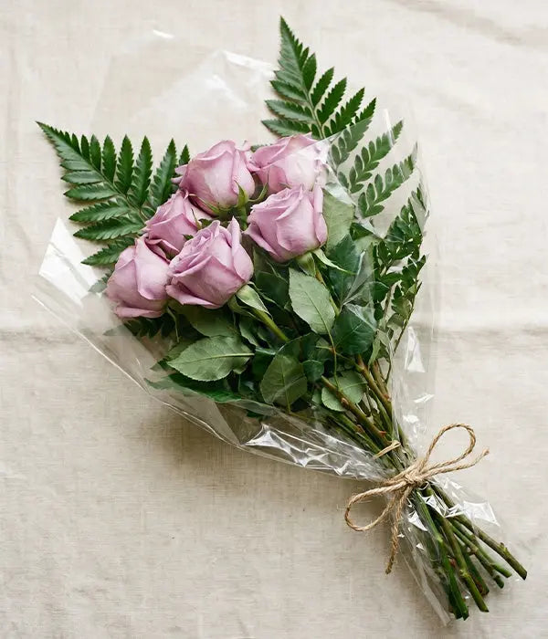 Half Dozen Lavender Roses Send Blooms