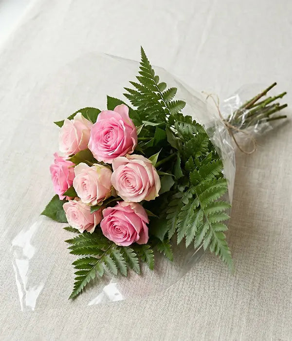 Half Dozen Pink Roses Send Blooms