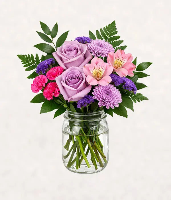 Plum Charm in a Mason Jar Send Blooms