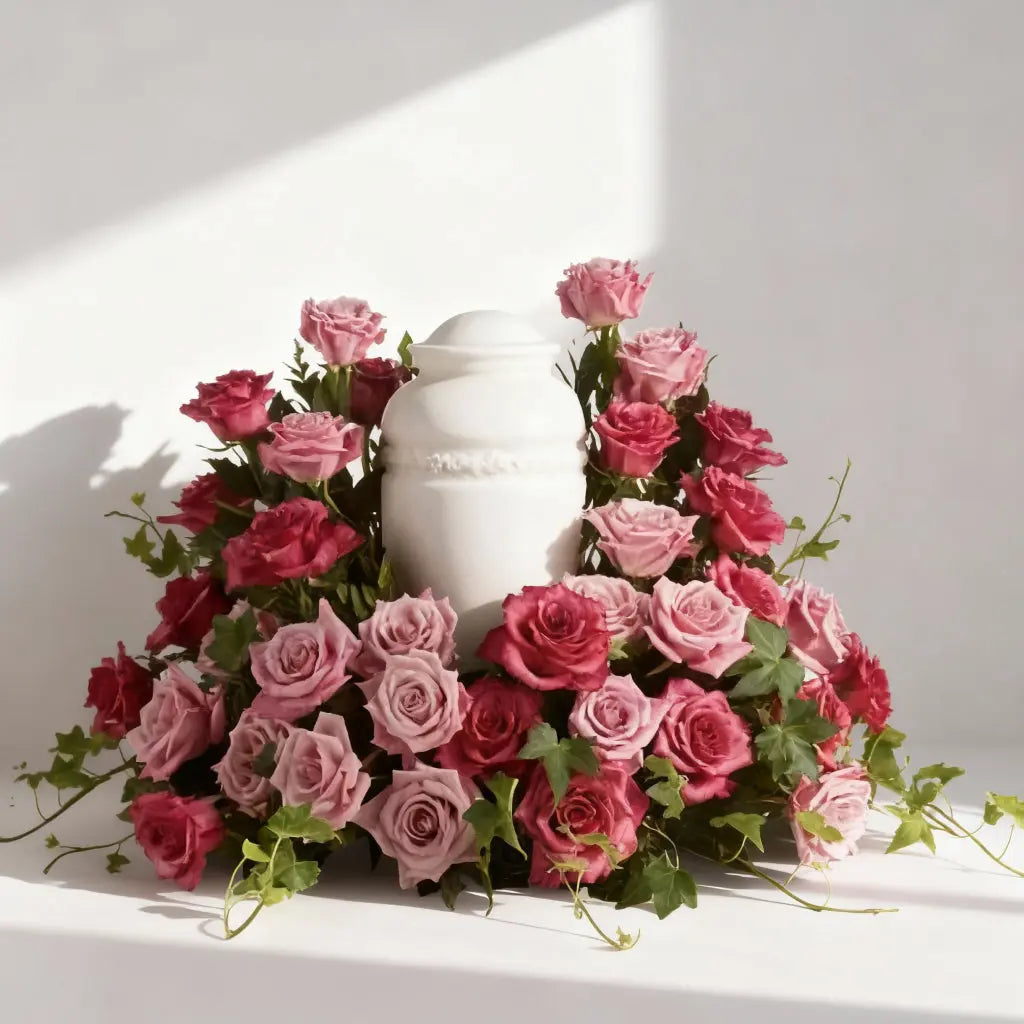 Loving Pink Floral Urn Arrangement Send Blooms