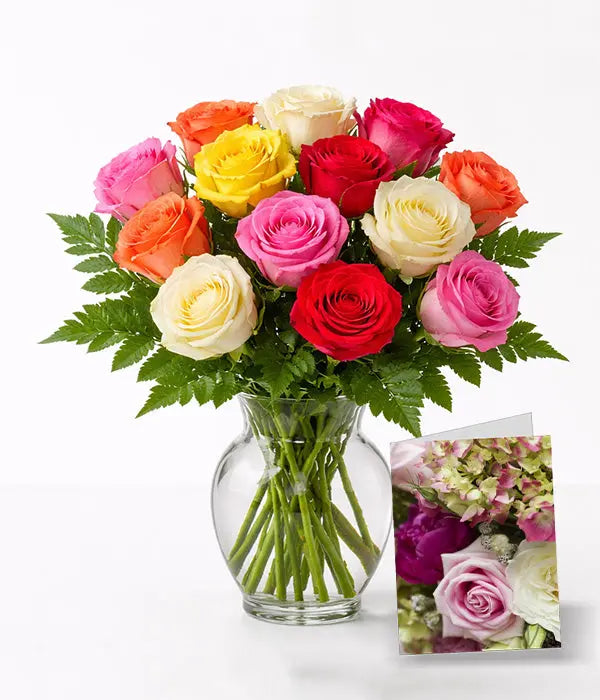 Colourful Roses for Mom Bouquet 3 Send Blooms