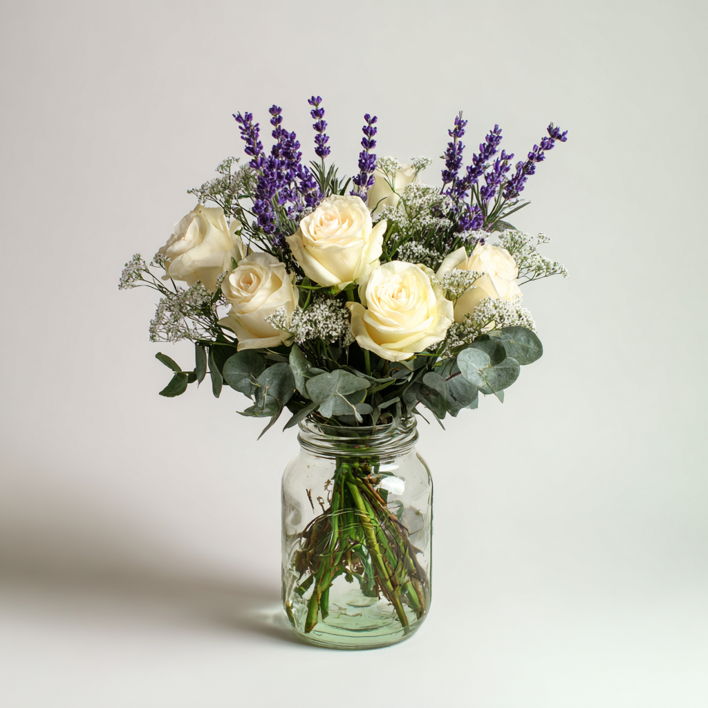 Magical Cottage Bouquet in Mason Jar