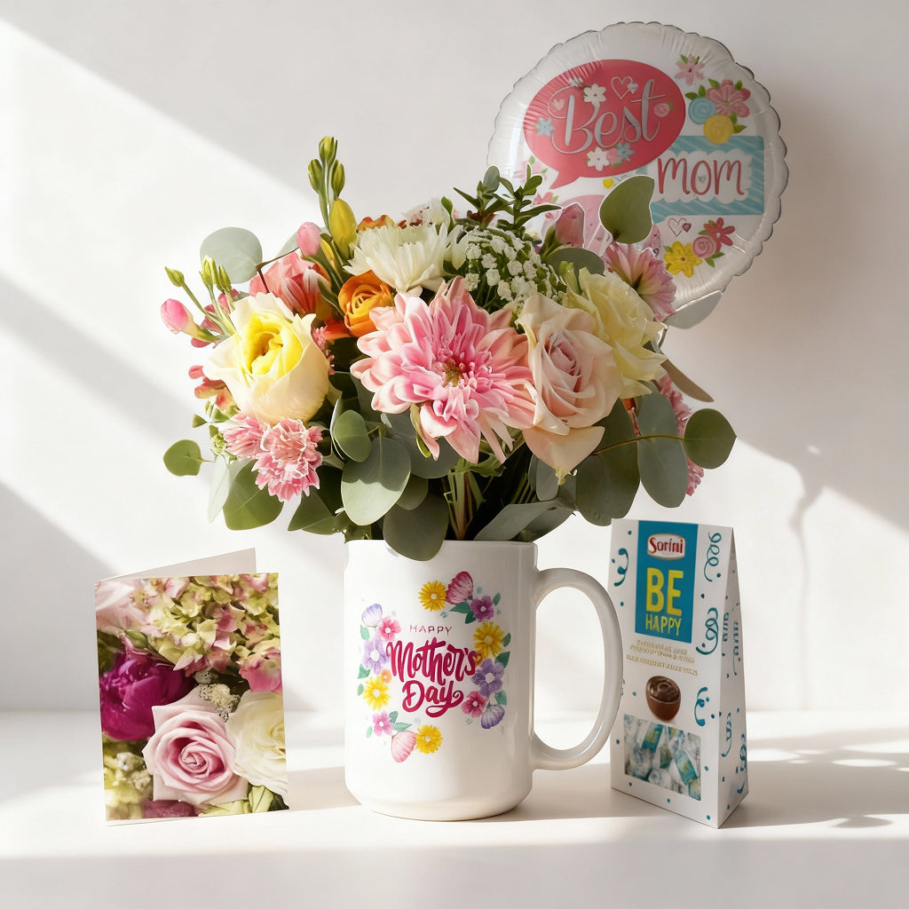 Mug & Flowers For Mom 4 Send Blooms