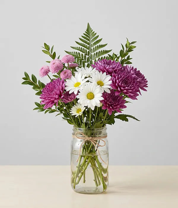 Mum's for Mum Bouquet in Mason Jar Send Blooms