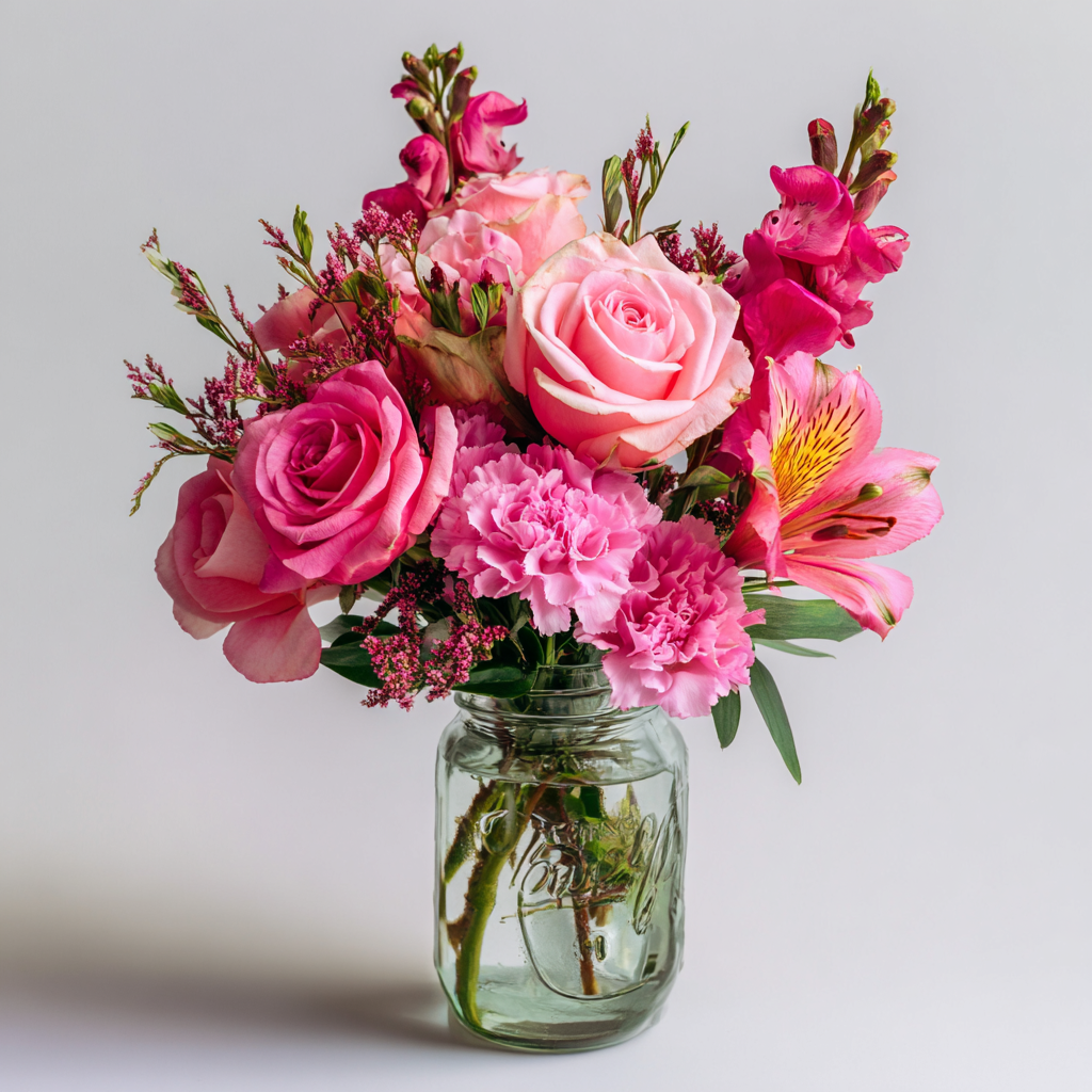 Pink Fun in Mason Jar
