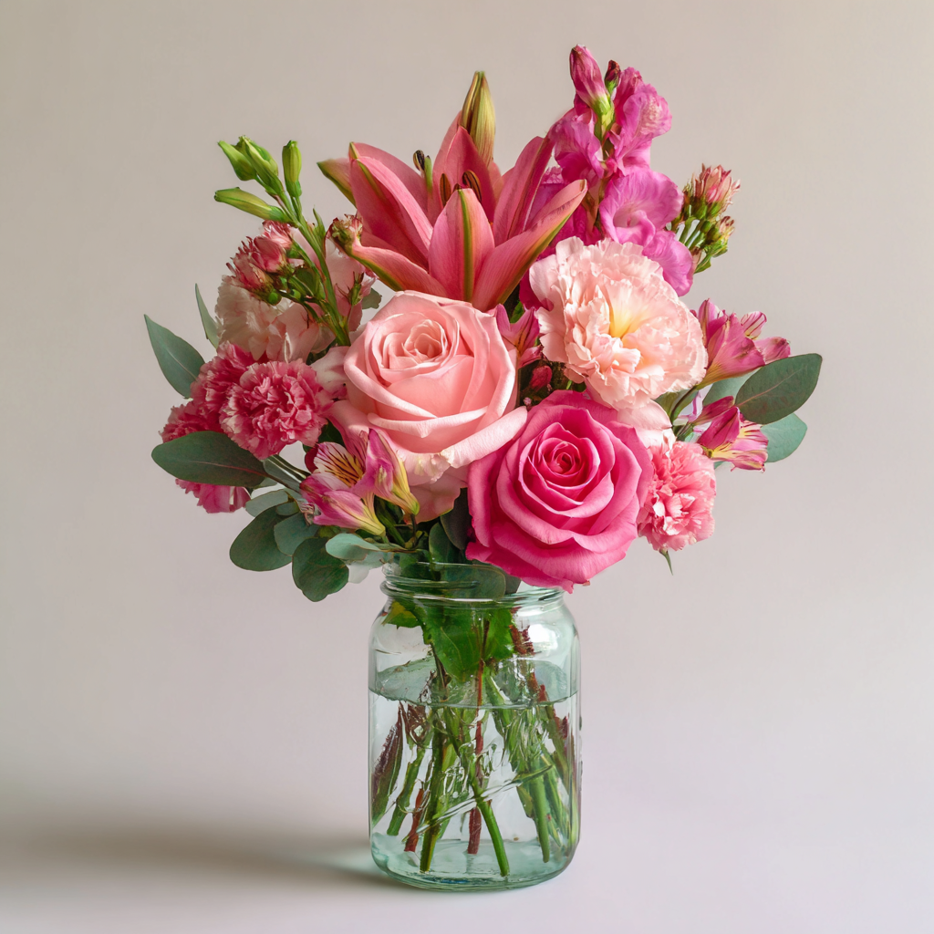Pink Fun in Mason Jar