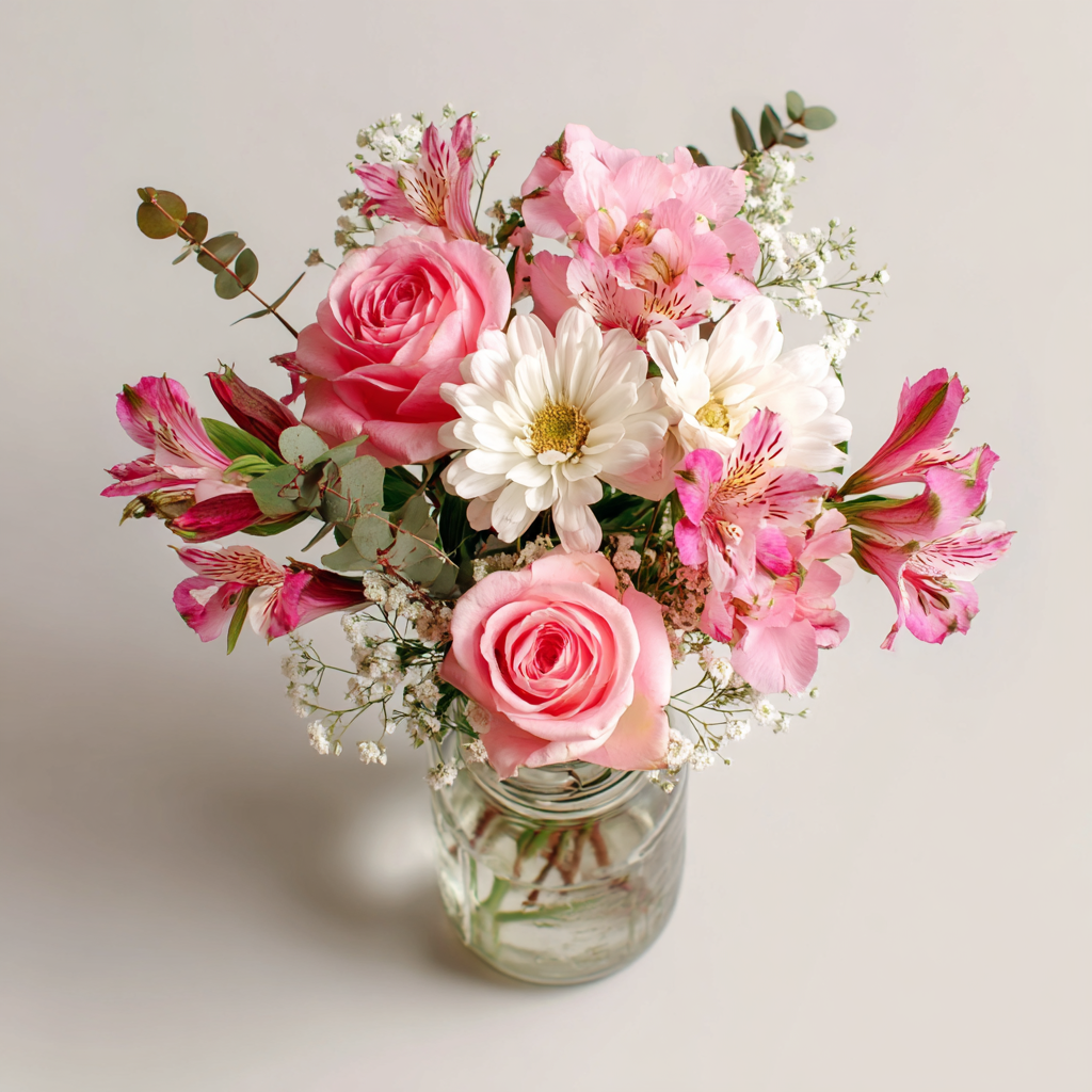 Pink Love in a Mason Jar