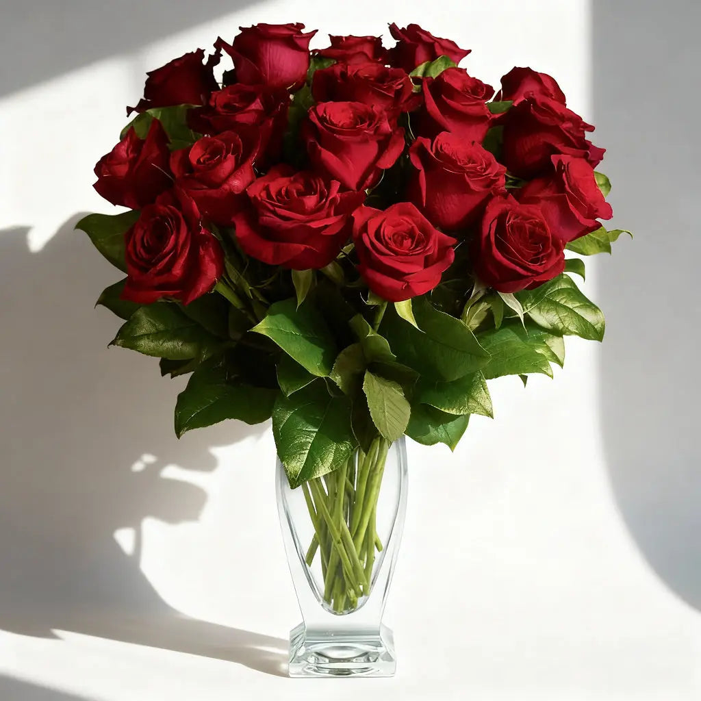 Premium Bouquet of 18 Long Stem Red Roses for Romantic Occasions Send Blooms