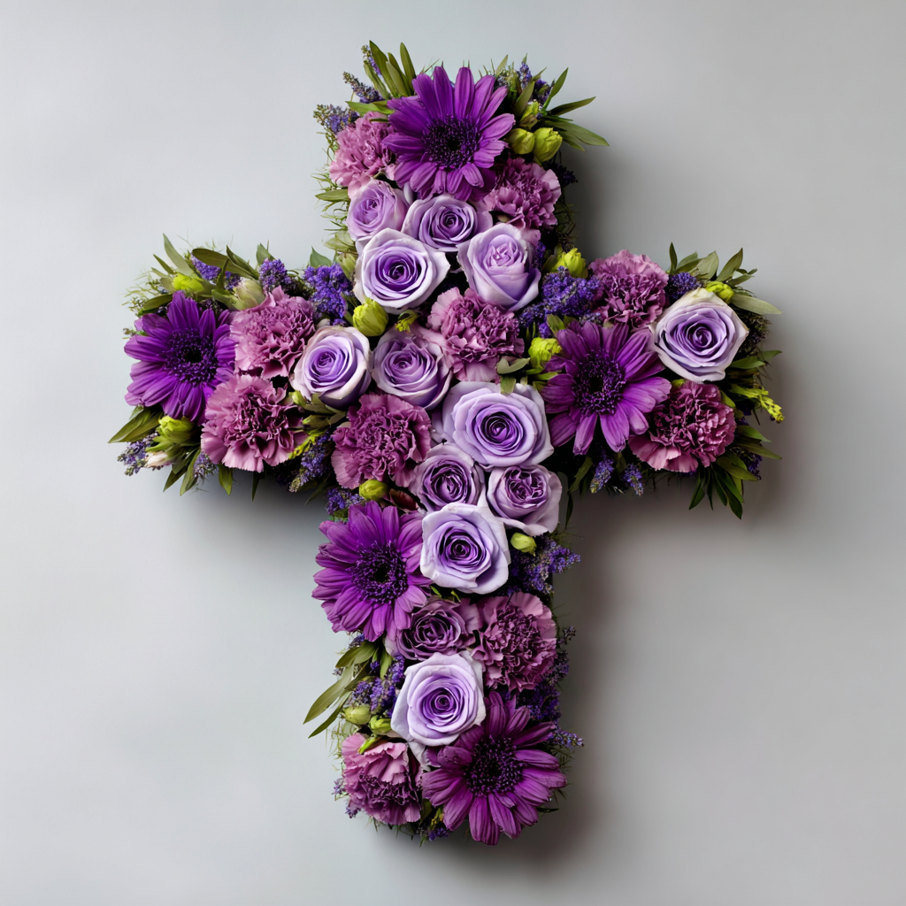 Respect & Love Floral Cross Wreath