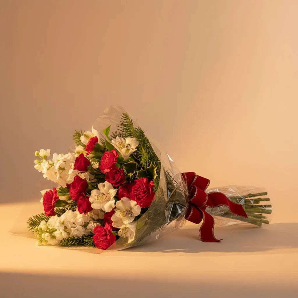 Tall Christmas Bouquet with Elegance Send Blooms