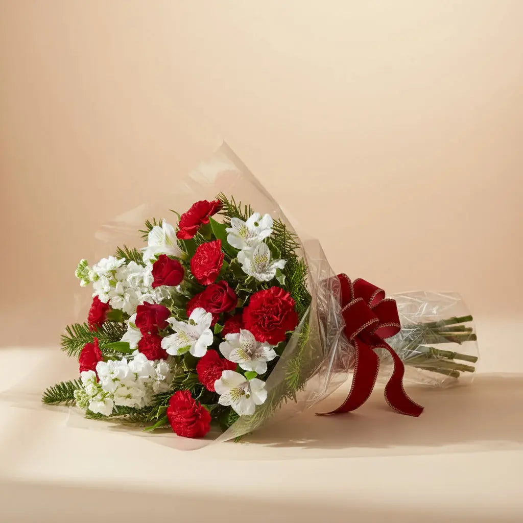 Tall Christmas Bouquet with Elegance Send Blooms