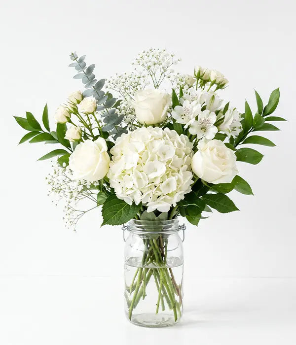 Tranquil Cloudscape in a Mason Jar Send Blooms