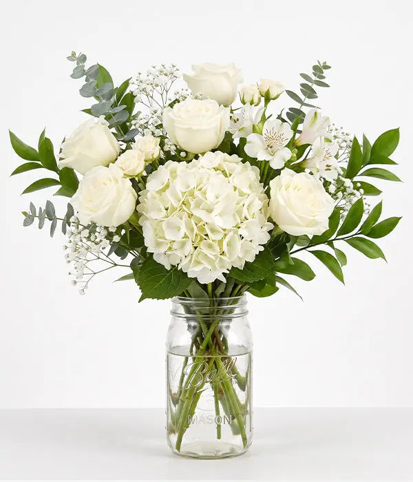 Tranquil Cloudscape in a Mason Jar Send Blooms