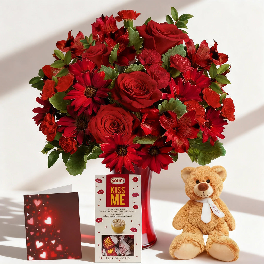 Valentine's Day Designer Gift Set IV - Premium Combo Collection Send Blooms