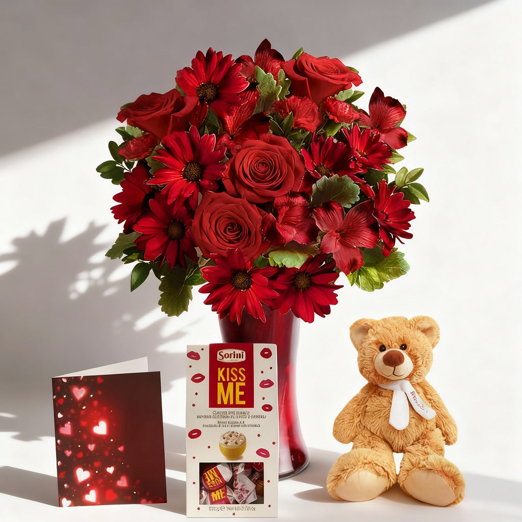 Valentine's Day Designer Gift Set: Collection II Combo Send Blooms
