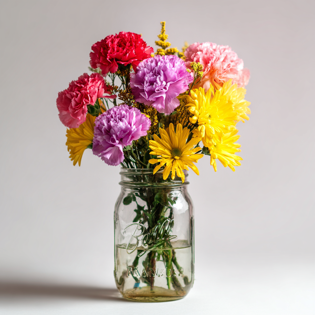 Vibrant Joy Bouquet in Mason Jar