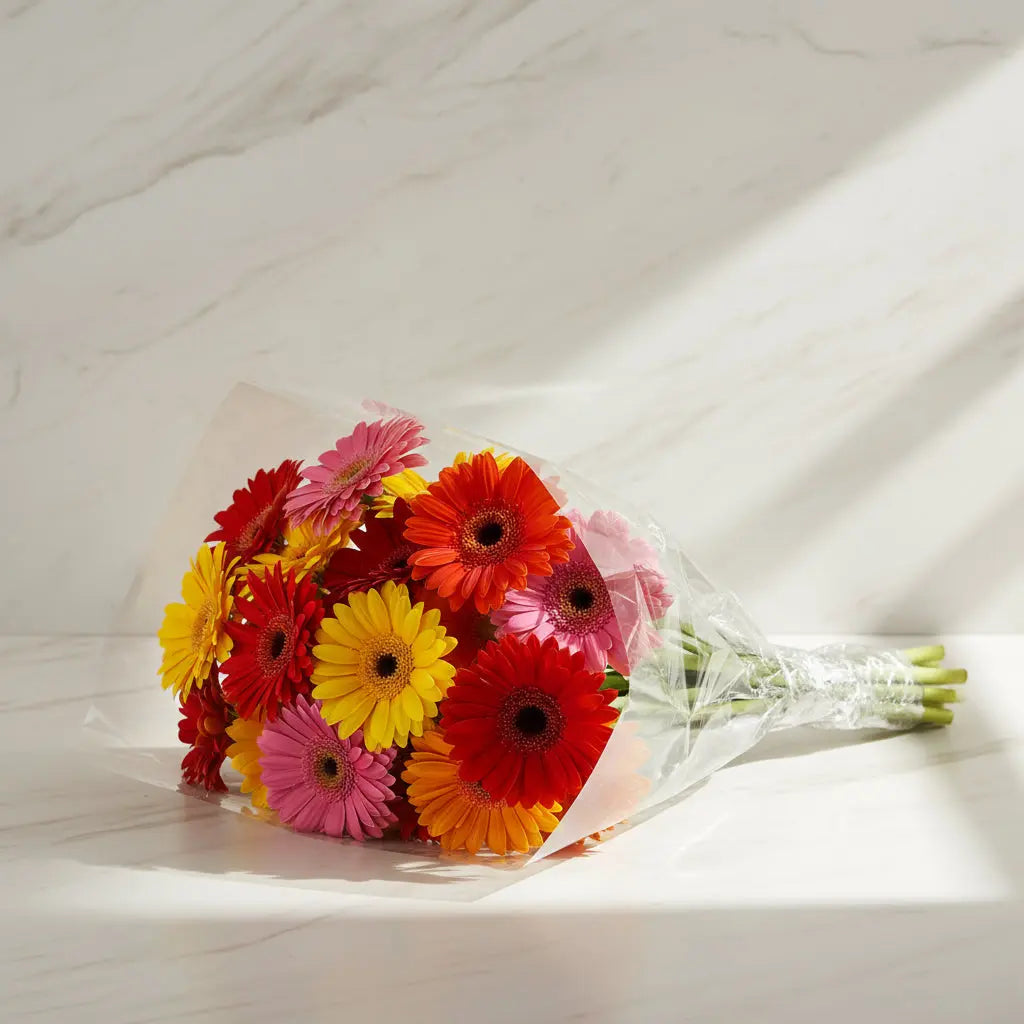 Vibrant Rainbow Gerbera Daisy Flower Bouquet for All Occasions Send Blooms